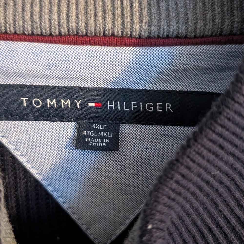 Tommy Hilfiger Men's Navy Zip-Up Sweater - Picture 2 of 4